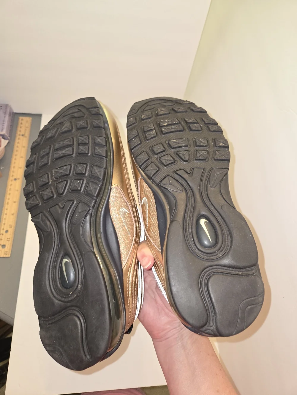 Nike Air Max 97 Women's 10 Metallic Bronze with Black Accents - Picture 6 of 9
